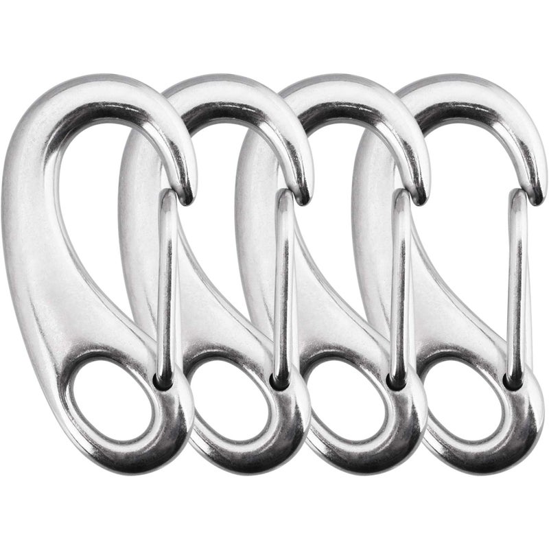 OIIKI 4 Pack Stainless Snap Hook, 220 lbs Snap Hook Clip, 2 Inch Heavy Duty Marine Grade 304 Quick Link Clip for Attachment with Poles for Keychains Curtains, Dog Leash - Image 3
